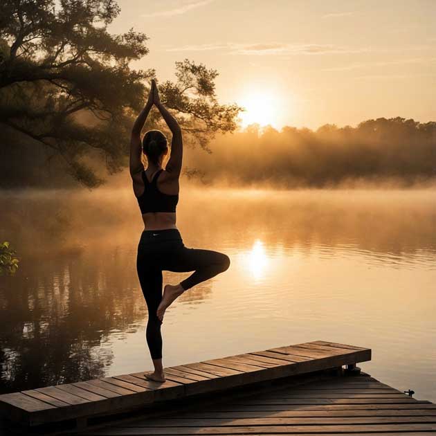 Yoga Pose by Lake